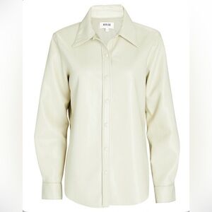 AGOLDE Calla Vegan Leather Button-Down Shirt. Womens XS.